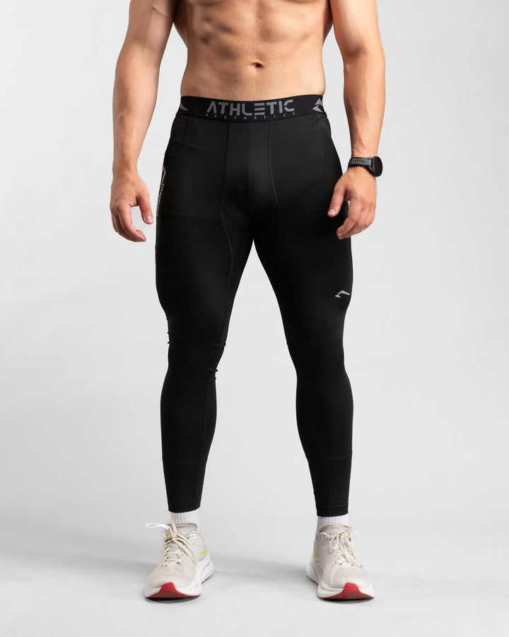 Core Compression Leggings (Black) - Athletic Aesthetics