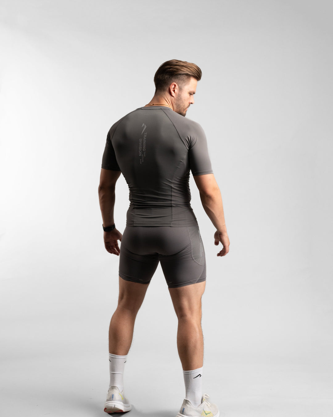 Core Compression Shirt (Clay/Grey) - Athletic Aesthetics