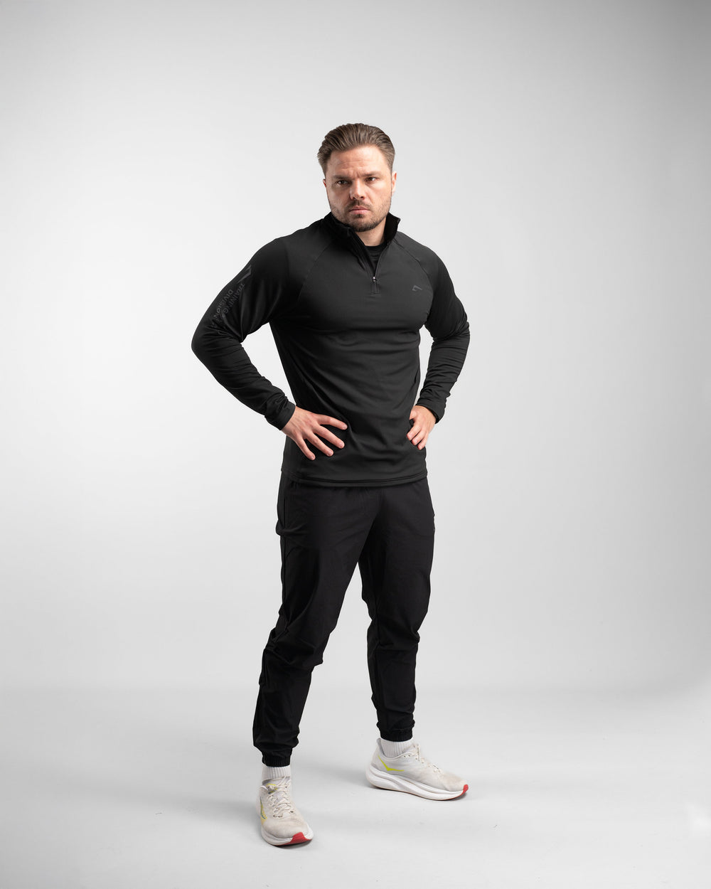 Core Performance Quarter Zip (Black/Black) - Athletic Aesthetics