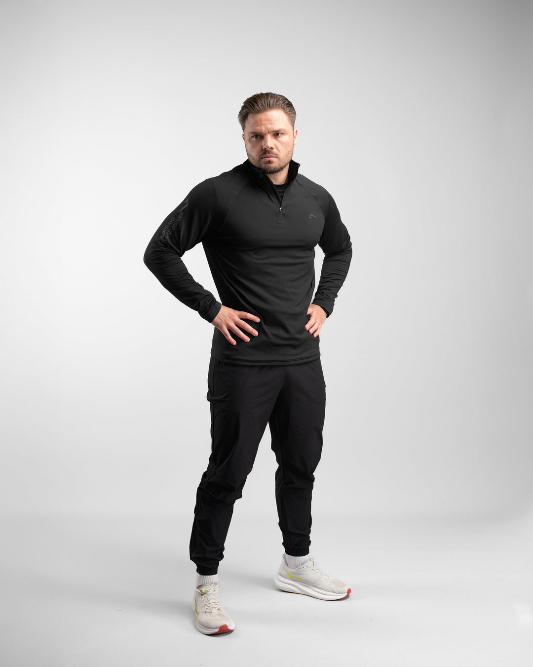 Core Performance Quarter Zip (Black/Black) - Athletic Aesthetics