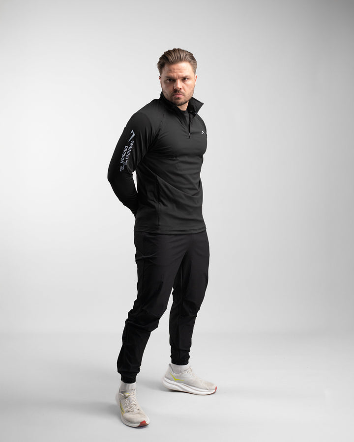 Core Performance Quarter Zip (Black/Grey) - Athletic Aesthetics