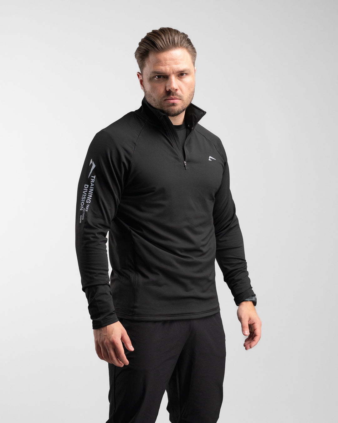 Core Performance Quarter Zip (Black/Grey) - Athletic Aesthetics