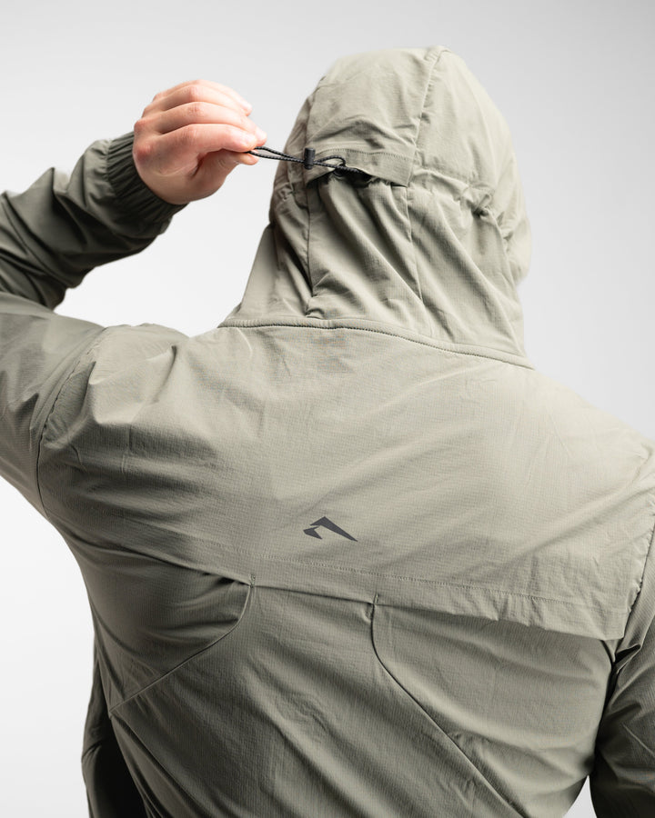 Elite Windbreaker Full Zip (Light Olive) - Athletic Aesthetics