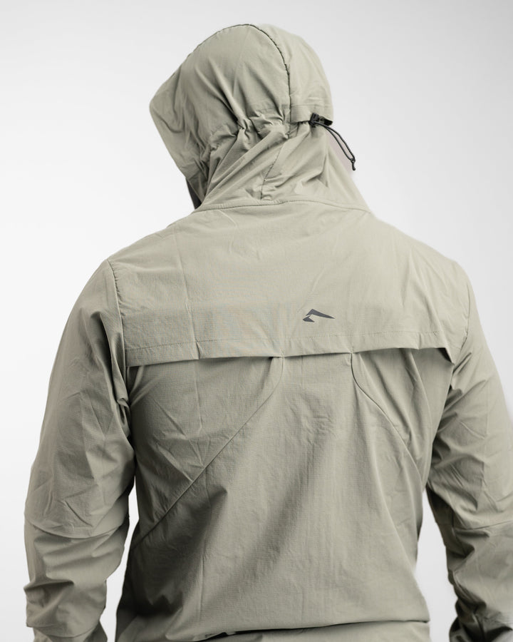 Elite Windbreaker Half Zip (Light Olive) - Athletic Aesthetics