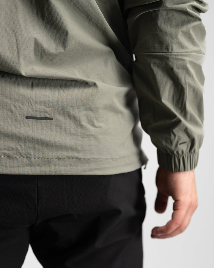 Elite Windbreaker Half Zip (Light Olive) - Athletic Aesthetics
