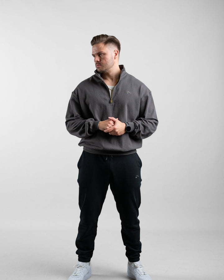Essential Oversize Half Zip (Olive) - Athletic Aesthetics