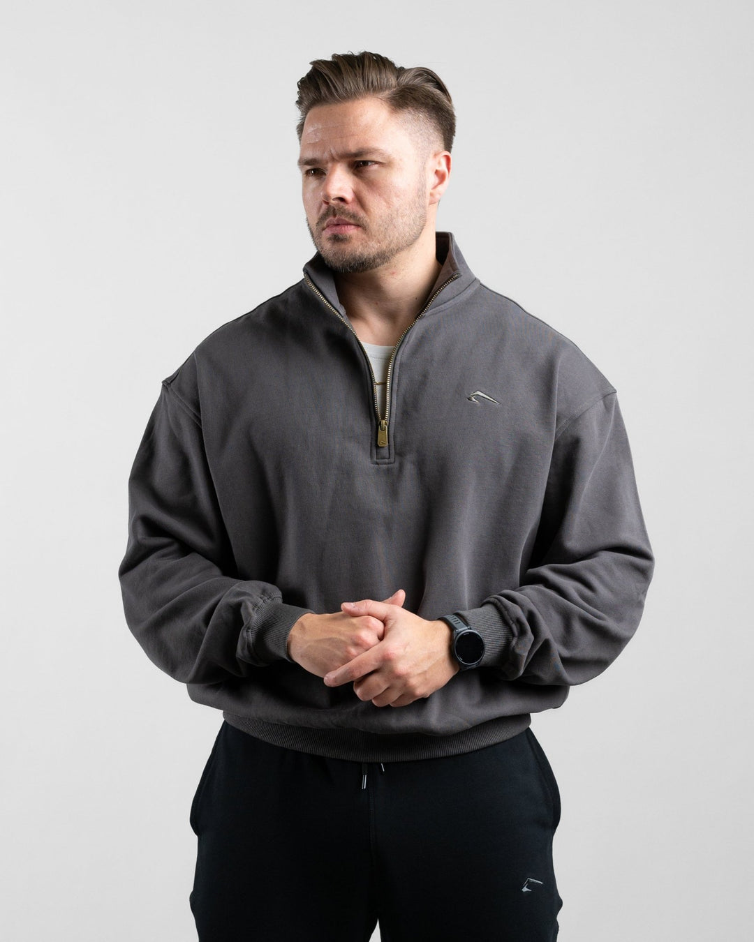 Essential Oversize Half Zip (Olive) - Athletic Aesthetics