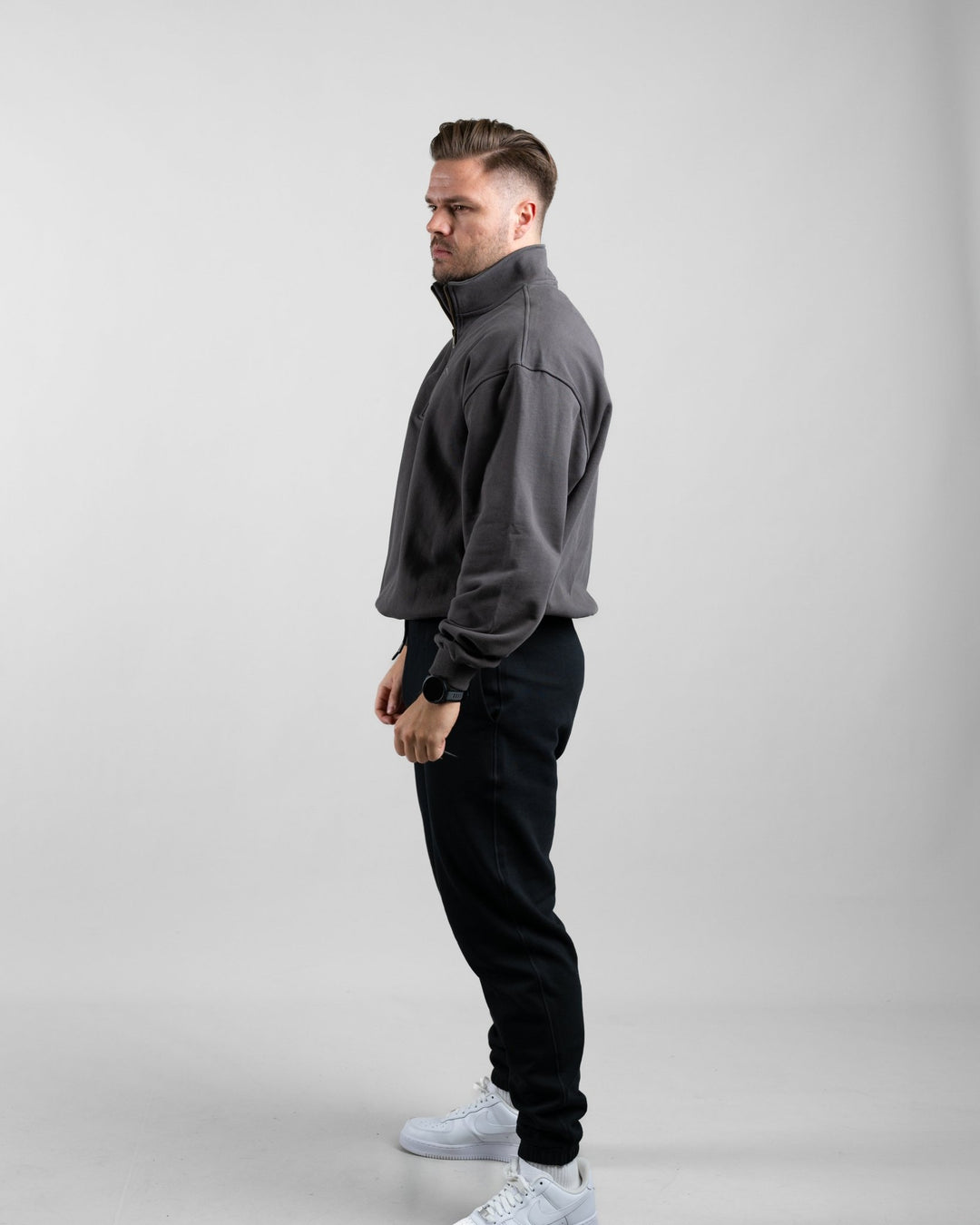 Essential Oversize Half Zip (Olive) - Athletic Aesthetics
