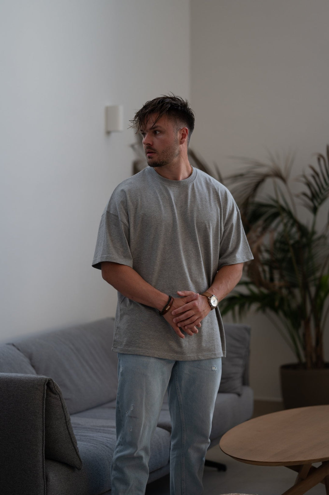 Oversized Tee (Grey Marl) - HQ Basics - Athletic Aesthetics