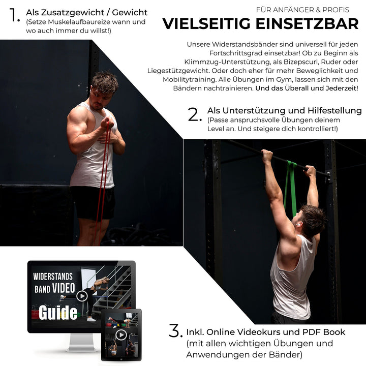 Widerstandsband Latex 4er Set - Athletic Aesthetics