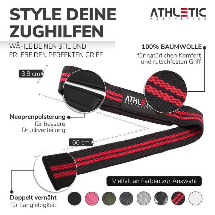 Zughilfen (Rot - Schwarz) - Athletic Aesthetics