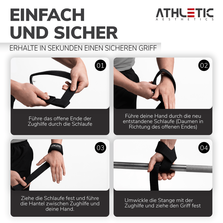 Zughilfen (Schwarz Silikon) - Athletic Aesthetics