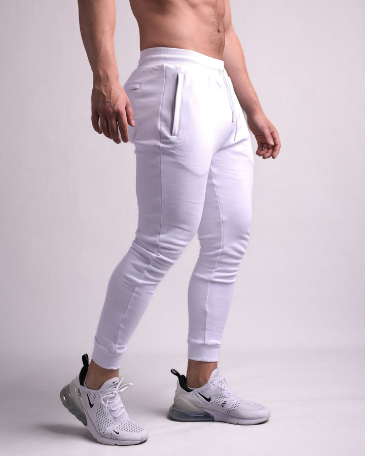 Fit Joggers (White/White) - Athletic Aesthetics