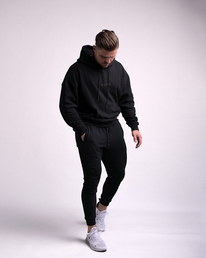 Oversize Hoodie (Black/Black) - Athletic Aesthetics