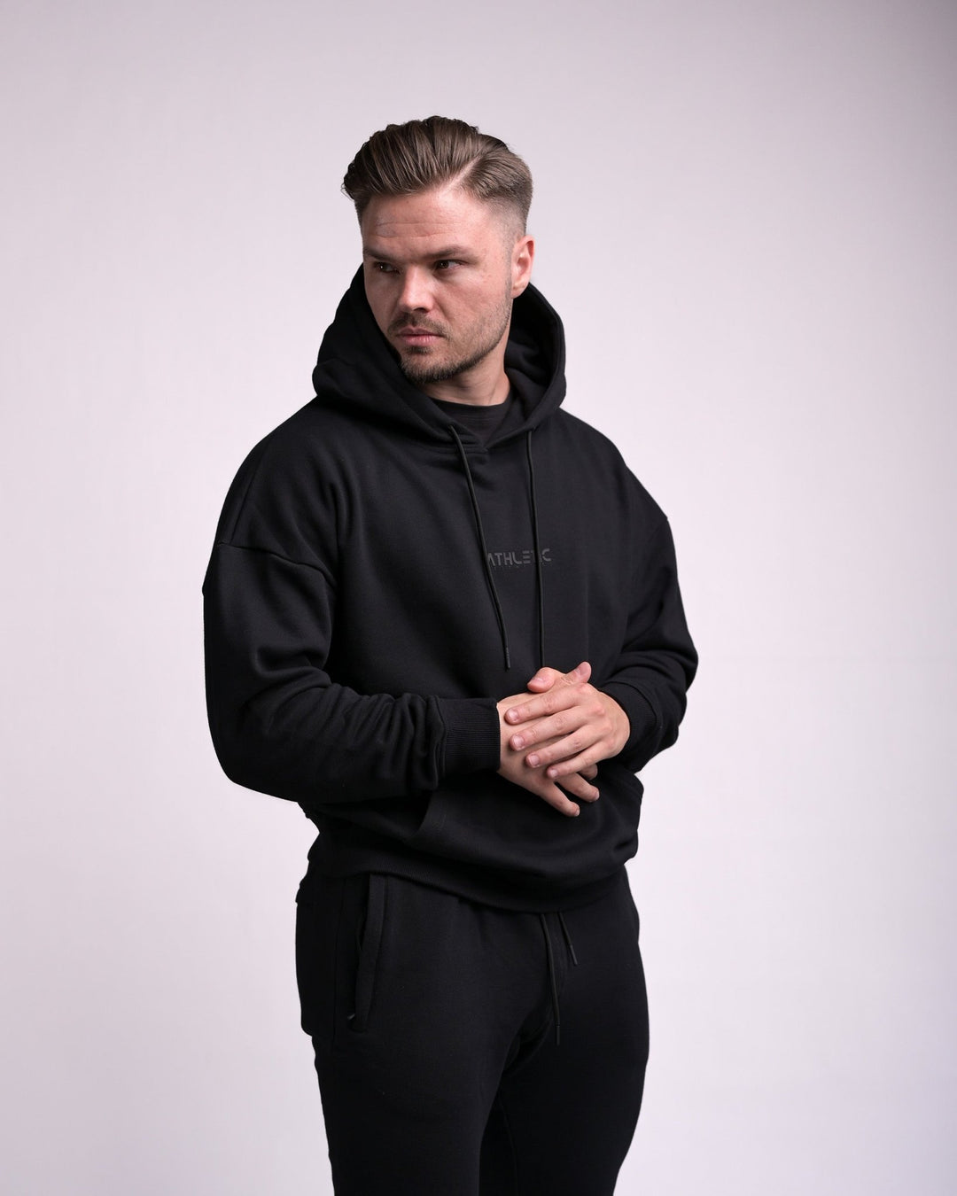 Oversize Hoodie (Black/Black) - Athletic Aesthetics