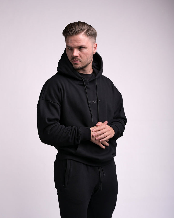 Oversize Hoodie (Black/Black) - Athletic Aesthetics