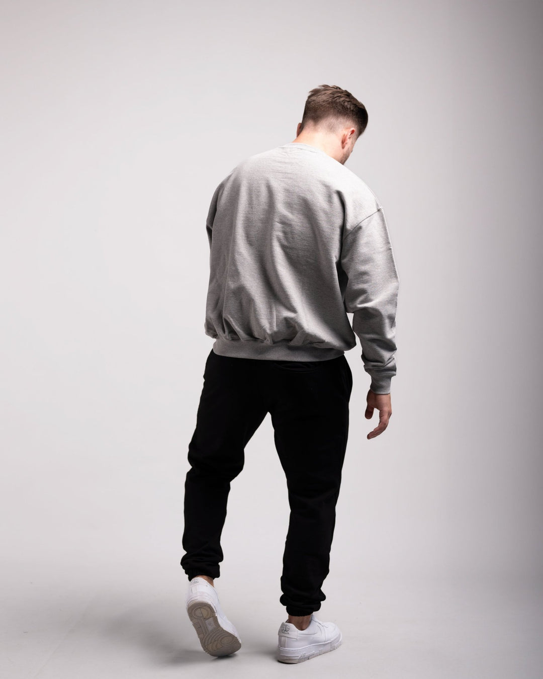 Oversized Crewneck Sweater (Grey Marl) - HQ Basics - Athletic Aesthetics