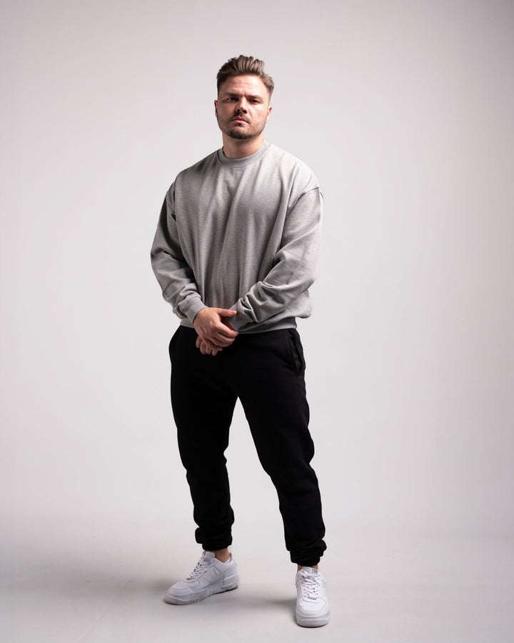 Oversized Crewneck Sweater (Grey Marl) - HQ Basics - Athletic Aesthetics