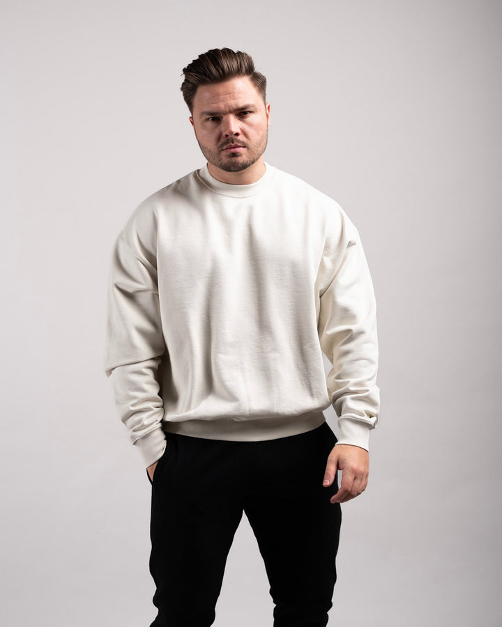 Oversized Crewneck Sweater (Vintage White) - HQ Basics - Athletic Aesthetics