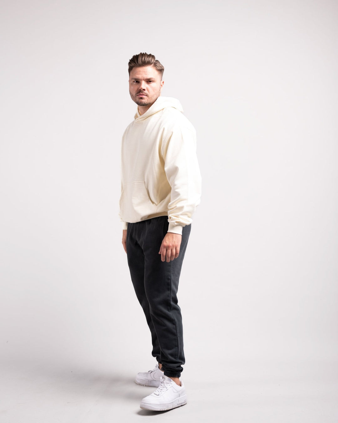 Oversized Hoodie (Cream) - HQ Basics - Athletic Aesthetics