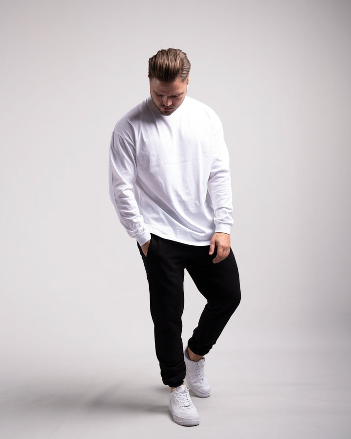 Oversized Longsleeve (White) - HQ Basics - Athletic Aesthetics