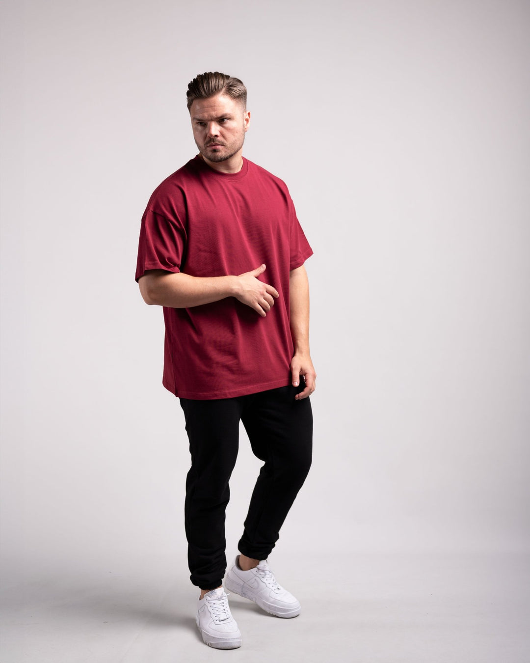Oversized Tee (Burgundy) - HQ Basics - Athletic Aesthetics