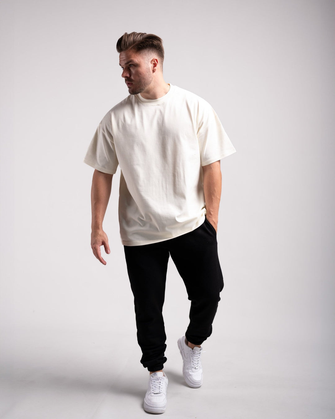 Oversized Tee (Cream) - HQ Basics - Athletic Aesthetics