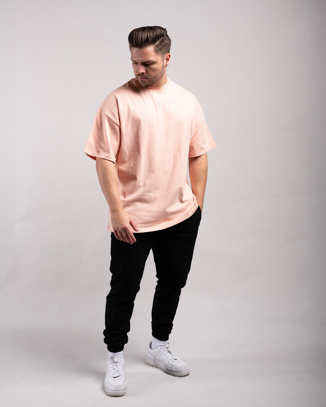 Oversized Tee (Creamy Pink) - HQ Basics - Athletic Aesthetics
