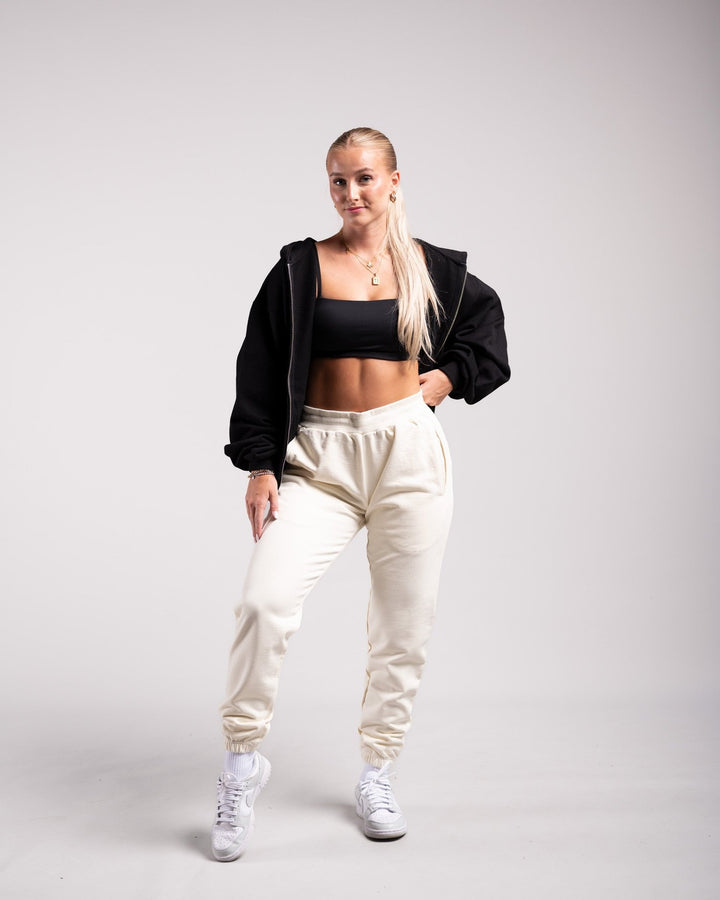 Oversized Zipped Hoodie (Black) - HQ Basics - Athletic Aesthetics