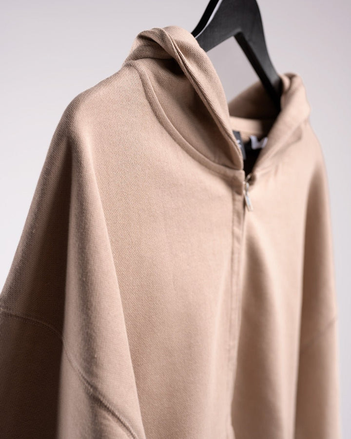 Oversized Zipped Hoodie (Caramel) - HQ Basics - Athletic Aesthetics