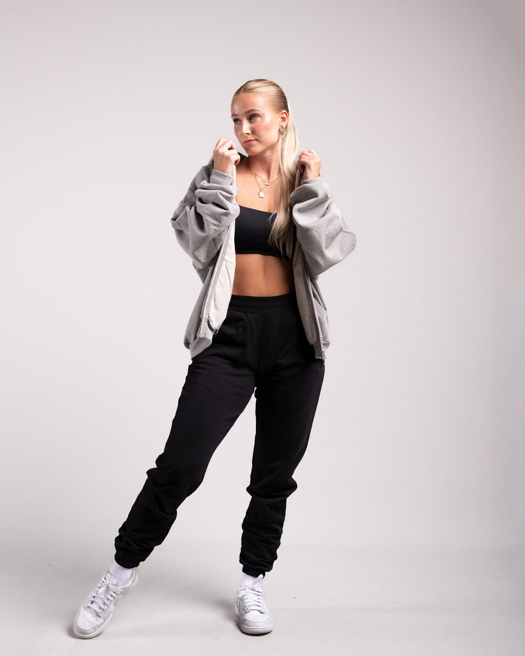 Oversized Zipped Hoodie (Grey Marl) - HQ Basics - Athletic Aesthetics