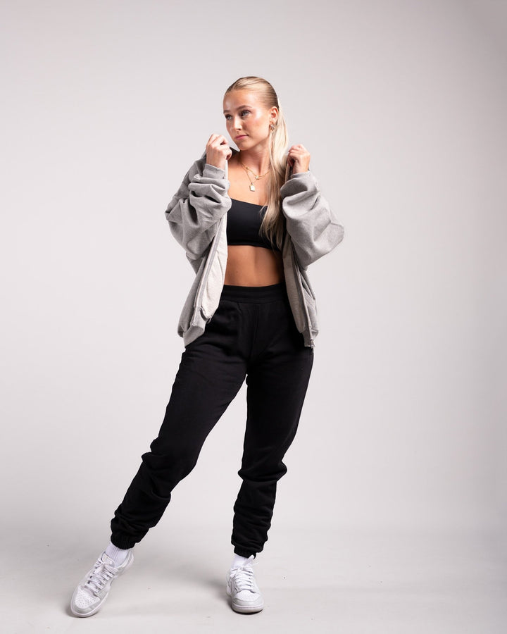 Oversized Zipped Hoodie (Grey Marl) - HQ Basics - Athletic Aesthetics