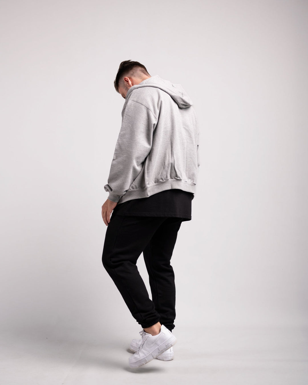Oversized Zipped Hoodie (Grey Marl) - HQ Basics - Athletic Aesthetics