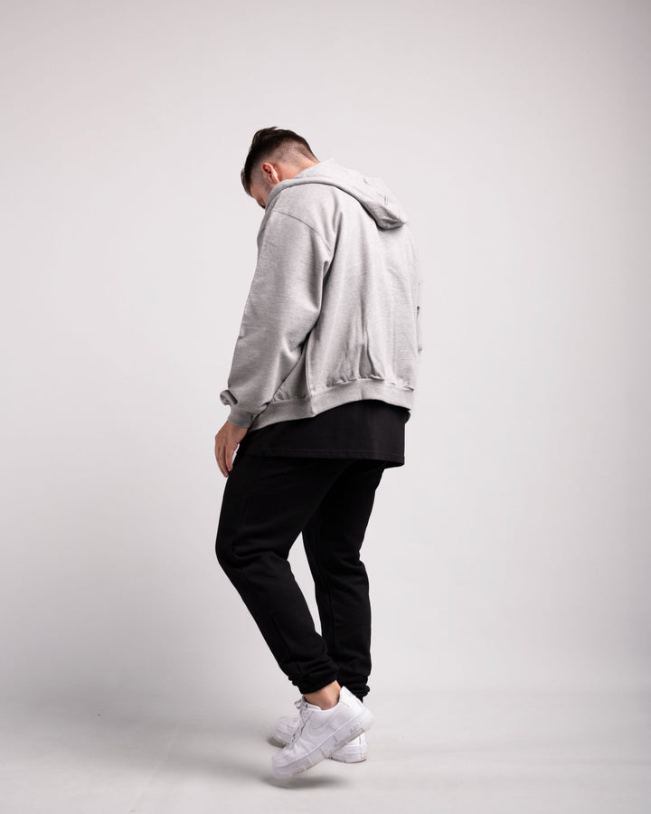 Oversized Zipped Hoodie (Grey Marl) - HQ Basics - Athletic Aesthetics