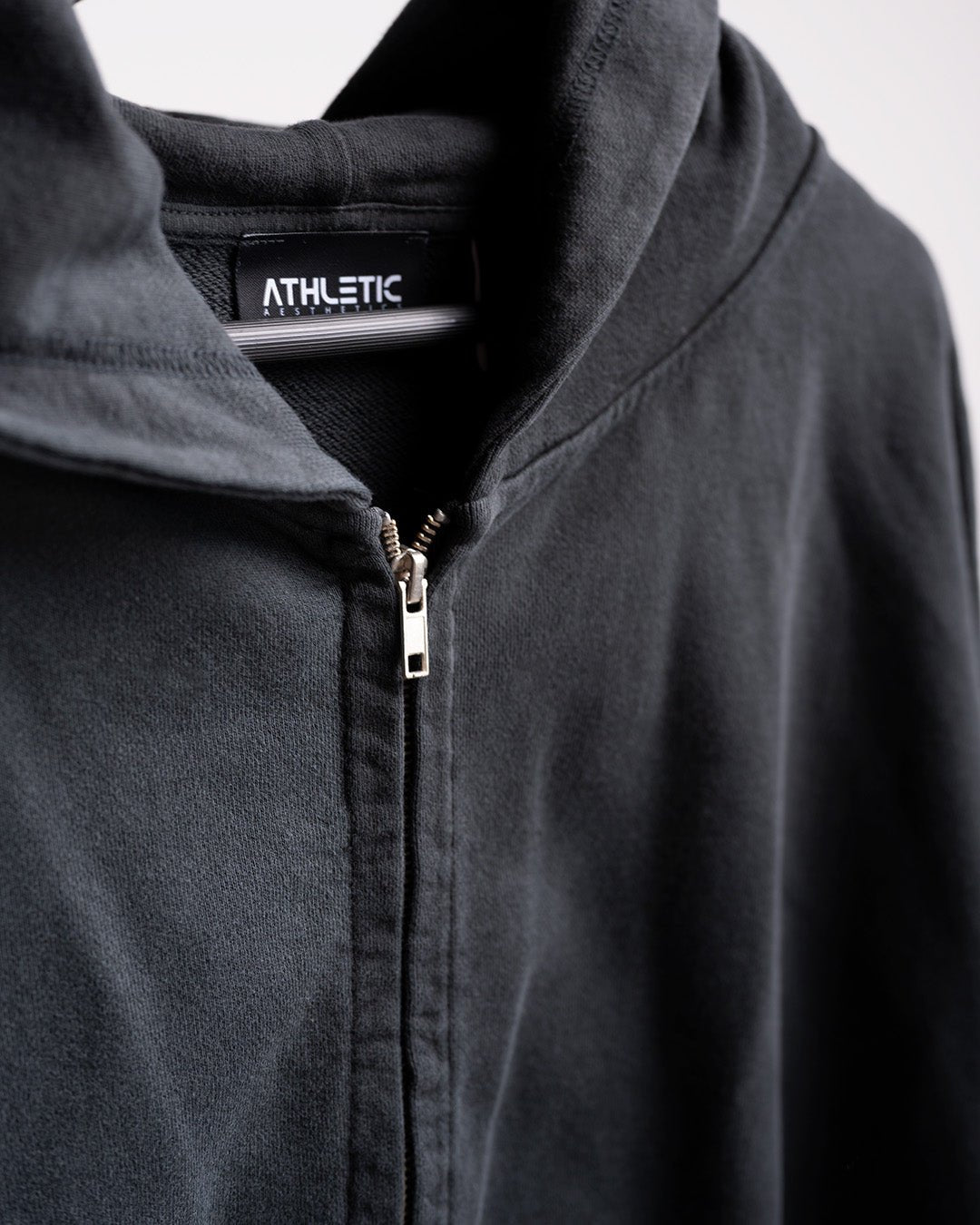 Oversized Zipped Hoodie (Vintage Black) - HQ Basics - Athletic Aesthetics