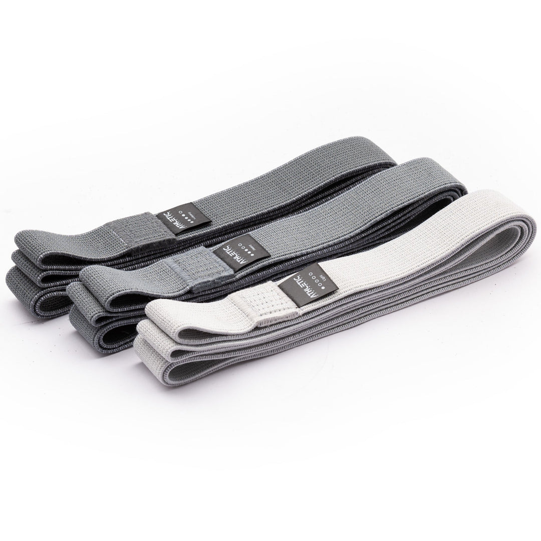 Widerstandsband 3er Set Textil (Grau) - Athletic Aesthetics