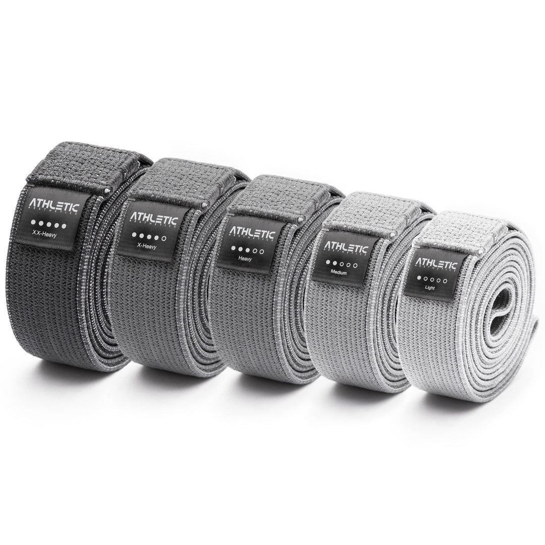 Widerstandsband 5er Set Textil (Grau) - Athletic Aesthetics